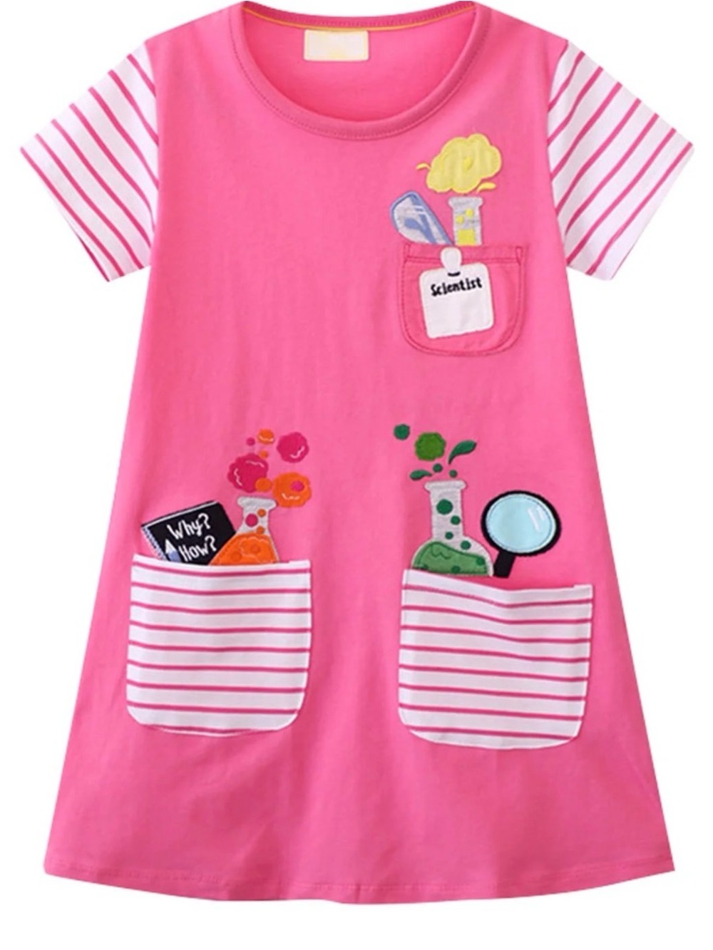 Fauxden Scientist Theme Appliqué Dress Sz 7-8